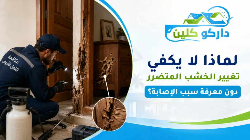 لماذا لا يكفي تغيير الخشب المتضرر دون معرفة سبب الإصابة؟ فني مكافحة النمل الأبيض بمكة